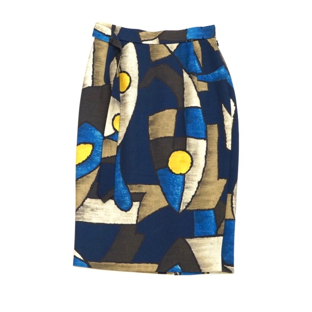 (SOLD)Paul Smith Abstract Art Print Pencil Skirt